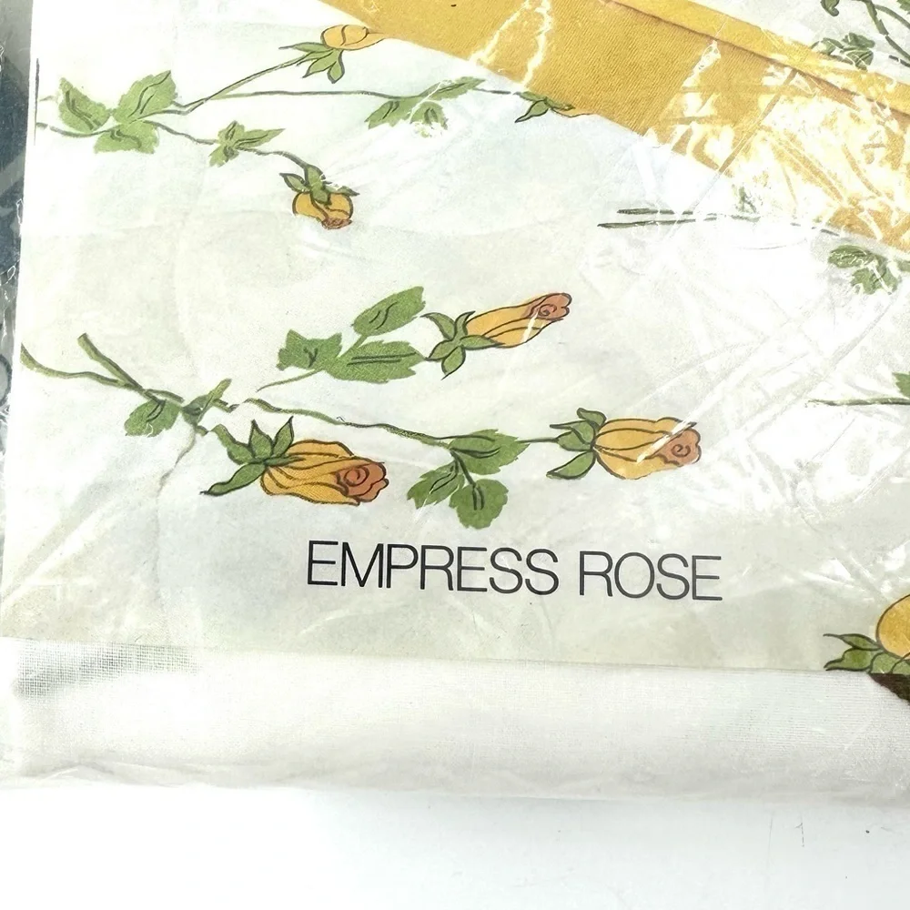 Vintage Tastemaster Percale No Iron Full Flat Sheet Empress Rose Floral NEW
